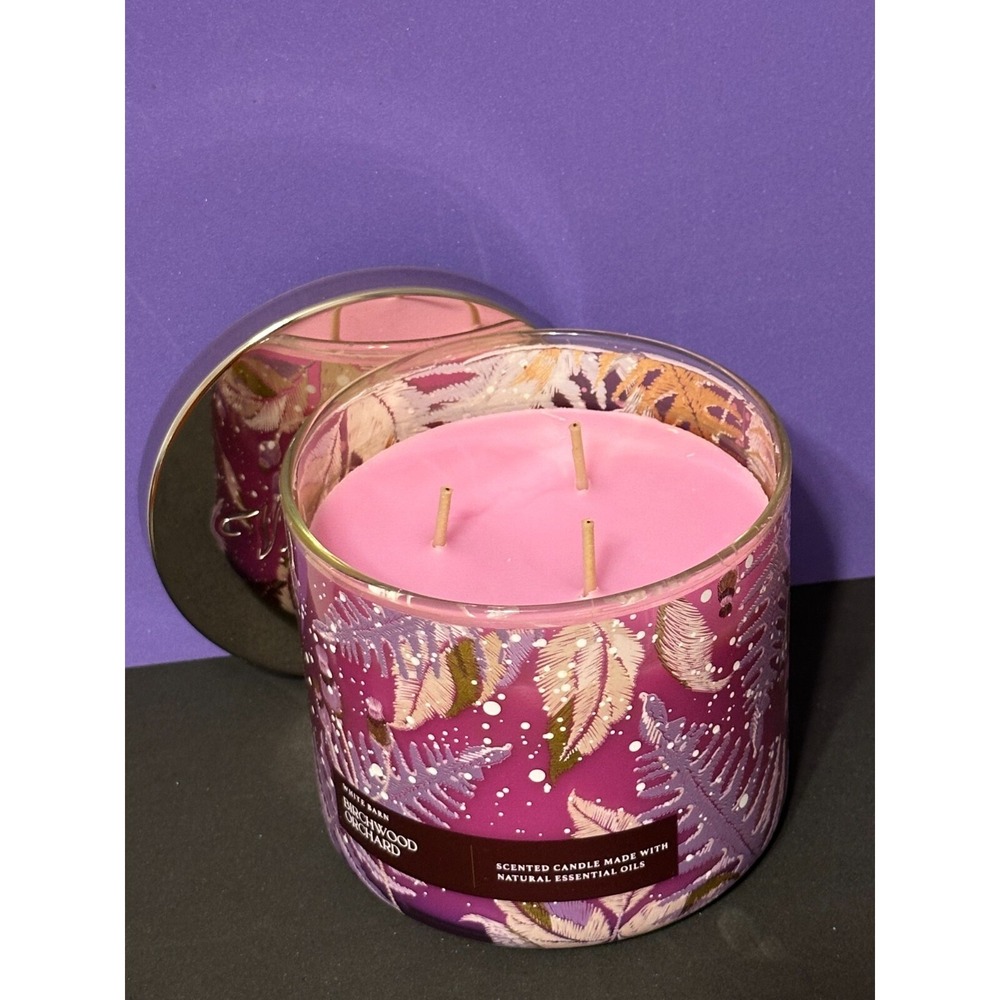 Bath & Body Works ~ White Barn "BIRCHWOOD ORCHARD" 3 Wick Scented Candle 14.5 oz